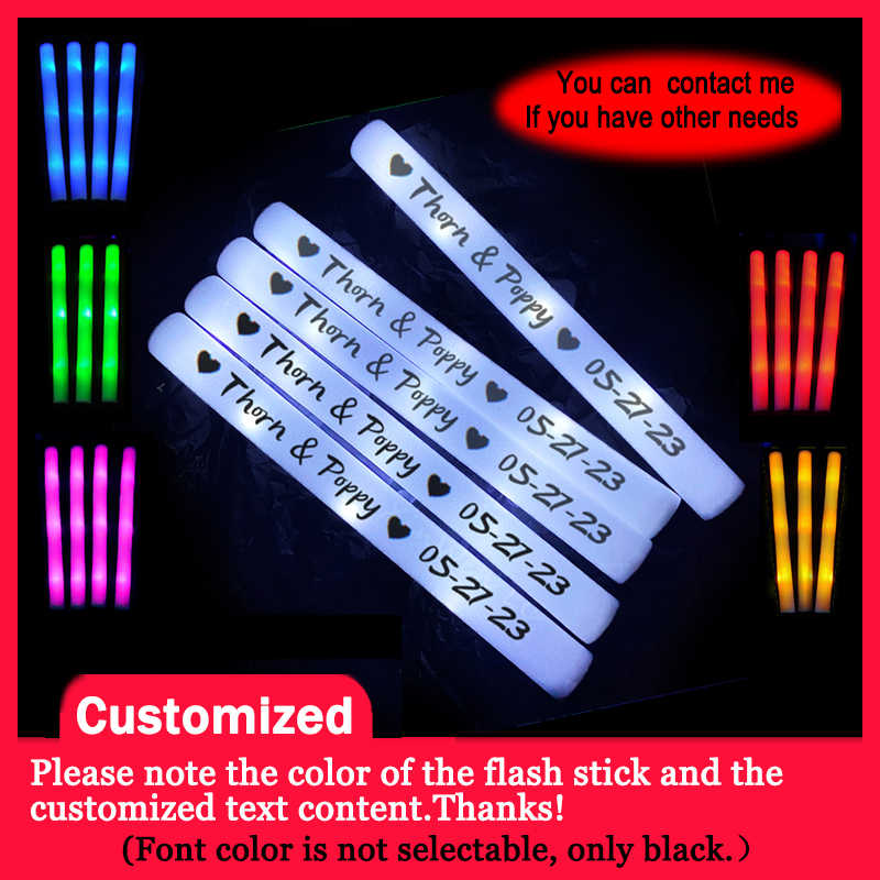 Wedding Supply Bulk - 20個/30個/40個/60個/80個/100個/120個入り RGB LED発光フォームスティック 大容量 カラフルLED発光棒 暗闇で光る