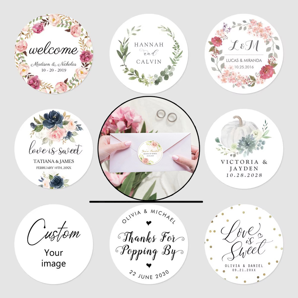 Wedding Supply Bulk - 結婚式、誕生日、洗礼式用のカスタムステッカー - パーソナライズされたイベント装飾、耐久性のある防水ビニール、パーティー用品のまとめ買い