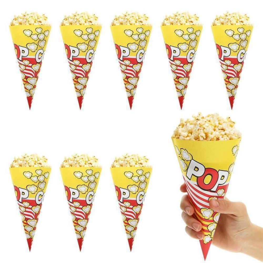 Wedding Supply Bulk - 円錐形のポップコーン用紙製ホルダー、三角形のスナック袋、カーニバル、誕生日パーティー、結婚式などのイベント用食品包装資材。