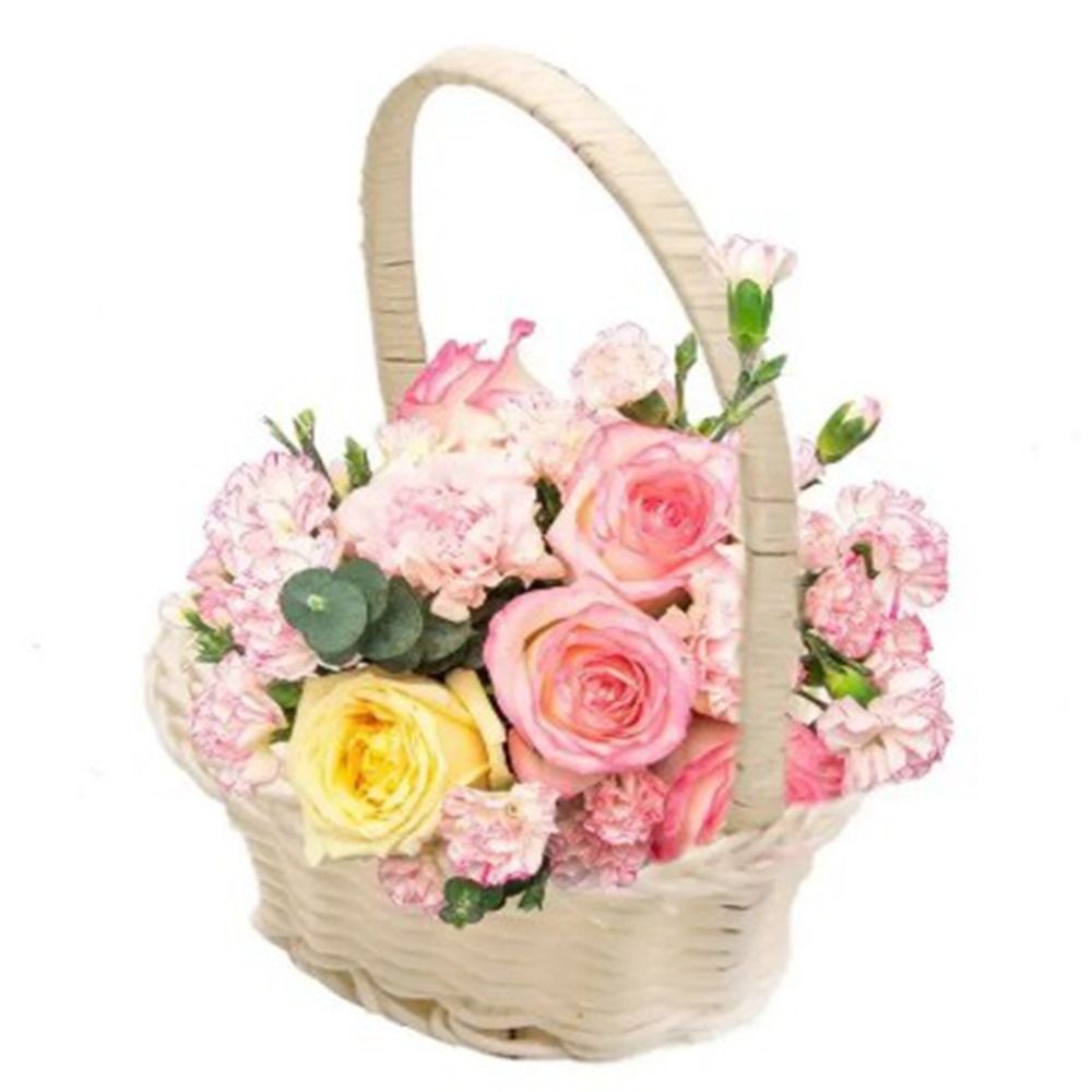 美しい手作りの花収納バスケット手織り丸型籐フラワーバスケット - Wedding Hampers のレビューと価格